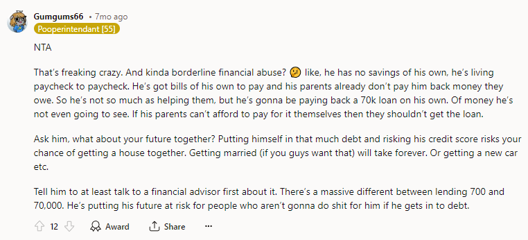 Kinda borderline financial abuse