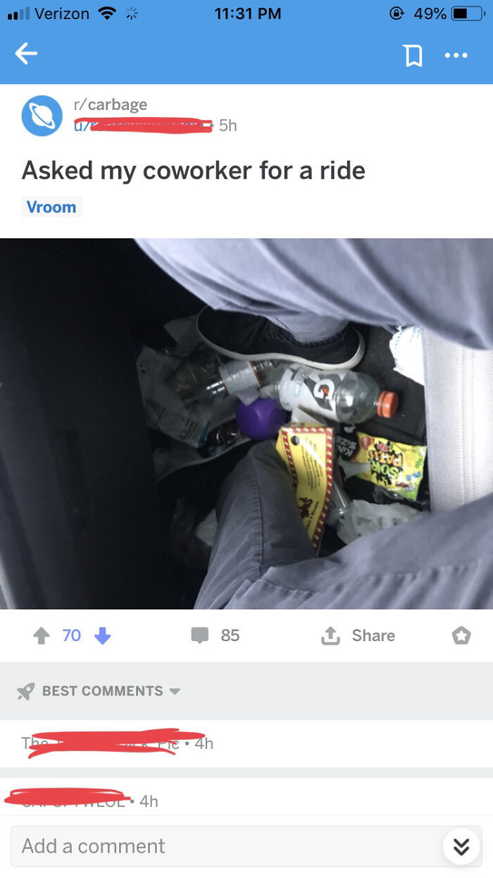 "Imagine Your Coworker Giving You A Ride And Then Shaming Them On The Internet"