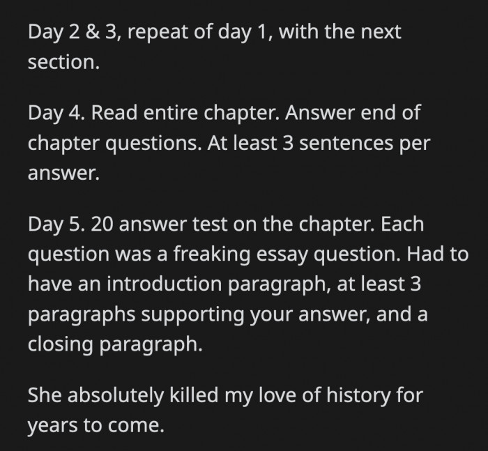 A teacher like this has the ability to take the fun out of everything