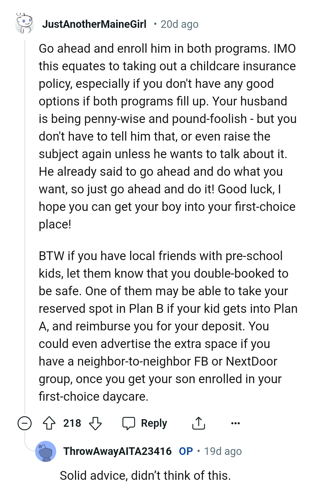 This Redditor believes OP's husband is being penny wise, pound foolish