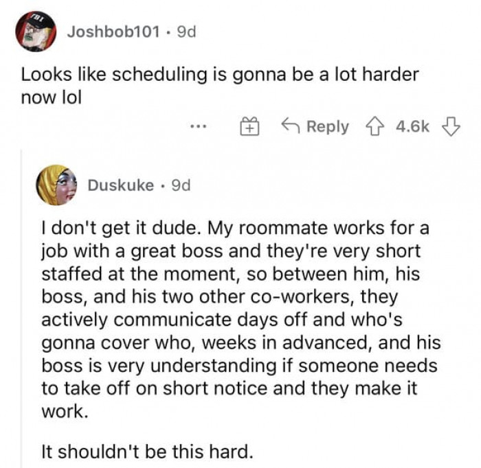 Managers just make it so hard on themselves when it comes to scheduling. If you can't schedule, then just don't open. It's a holiday anyway.