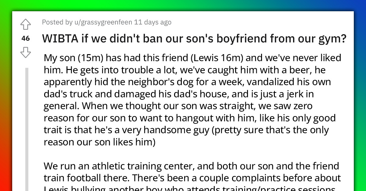 Parents In A Dilemma Over Whether To Ban Their Son’s Boyfriend From Their Gym Or Not