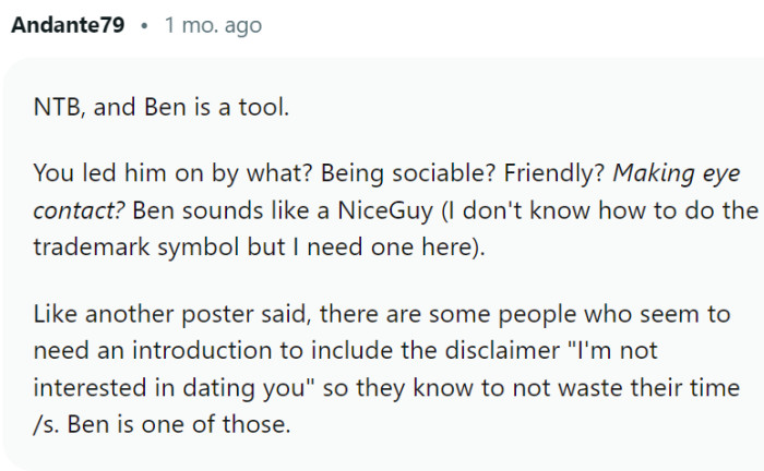 How did she lead him on?