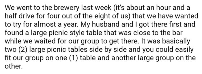 This outing was at a brewery that was a lengthy drive for half the group