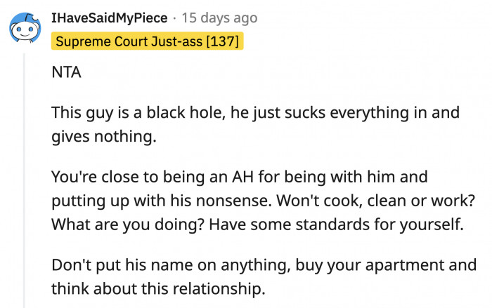 OP needs to realize her self worth because it's just unhealthy to think she deserves a guy like Adam