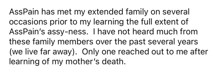 The Redditor says her MIL has met her extended family several times.