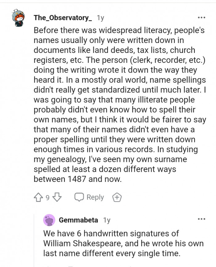 Many of the names don't even have a proper spelling