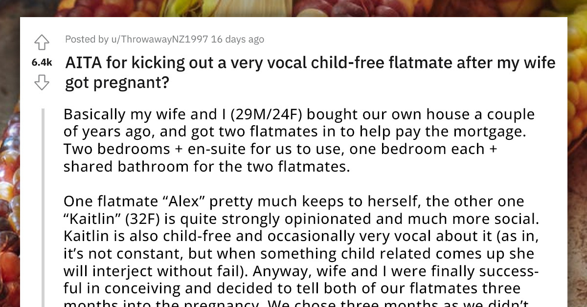 Couple Kick Out Vocal Child-Free Flatmate After Wife Gets Pregnant