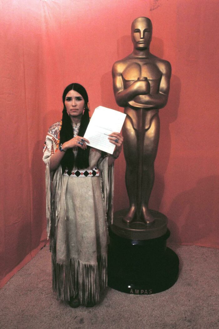 "In 1973, Marlon Brando Rejected His Oscar For The Godfather To Allow Sacheen Littlefeather To Protest Hollywood’s Portrayal Of Native Americans"