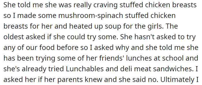 When he made a non-vegetarian meal for his wife, the girls asked if they could try it.