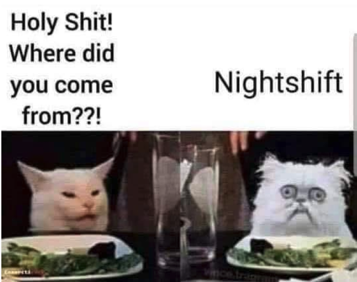 9. The look you get after a night shift.