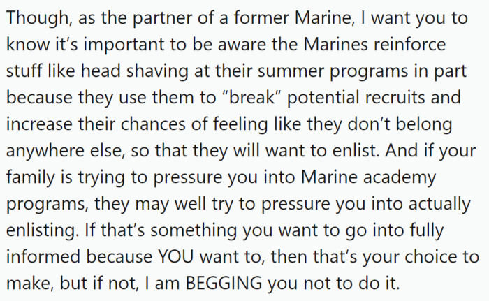 One real-life experience here: