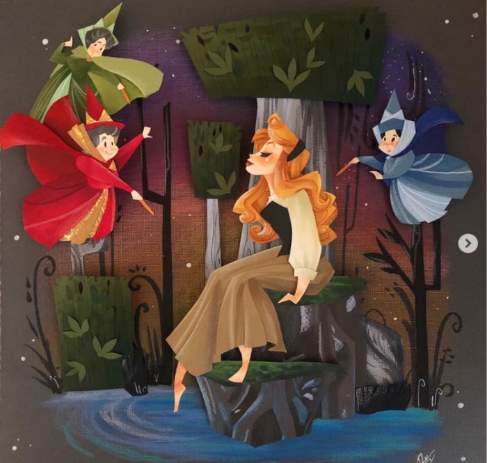 Briar Rose/Aurora and the Good Fairies, Flora, Fauna, and Merryweather