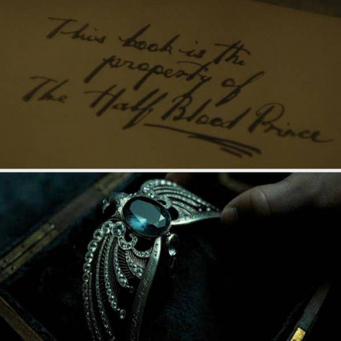 But in the books, it is Harry who keeps it hidden near an old tiara, which marks the spot where it is concealed.