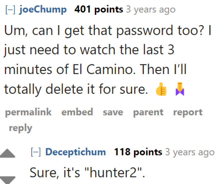 Users poking fun at the roommate's attempt to watch the rest of Altered Carbon.