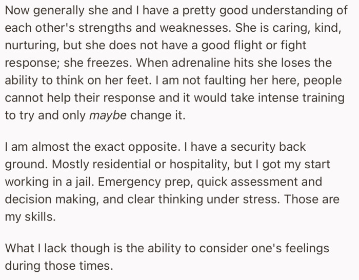 The couple are well aware of each-other’s strengths