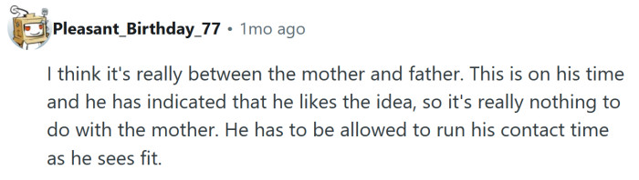 It's up to the parents.