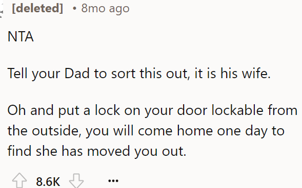 A Redditor said the OP's father should handle this issue, not the OP