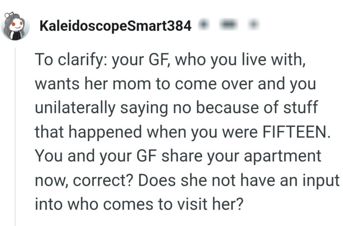 They both share the apartment now so it should be a joint decision