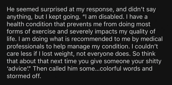 OP's response surprised the 