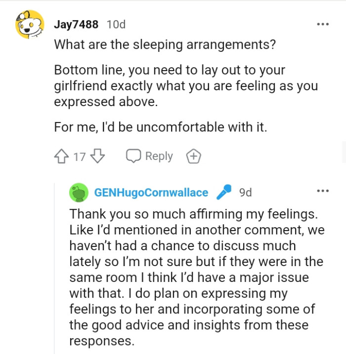 The OP needs to lay out what he's feeling