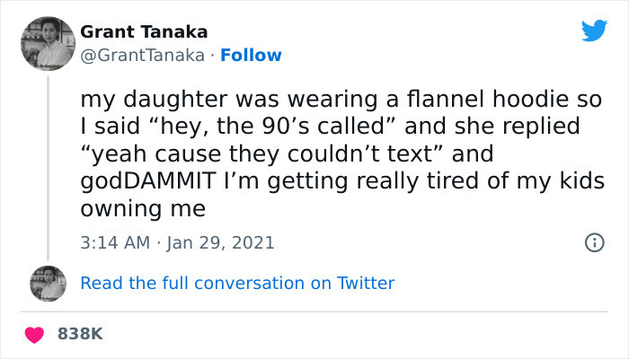 3. I couldn't even be mad because that was a clever response.