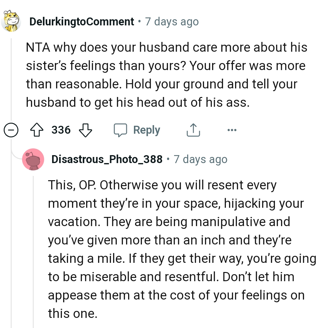 The OP Should Hold Her Ground and Enforce Her Boundary