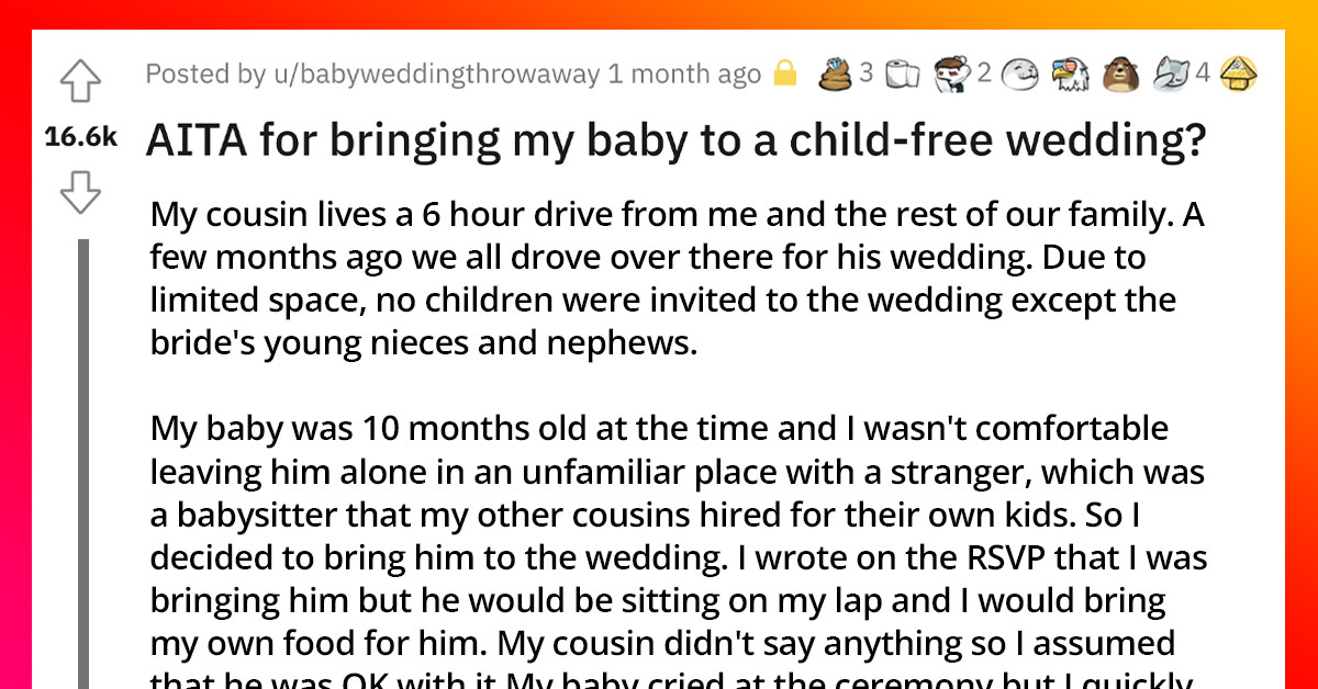 Trouble Looms As Guest Brings Crying Child To A Wedding That Is Meant To Be Child-Free