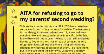 Daughter Refuses To Attend Parents' Second Wedding After Divorce Ruined Her Teenage Years