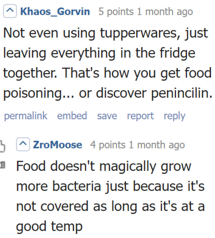 People Are Debating Over the Roommate's Food Storage Practice