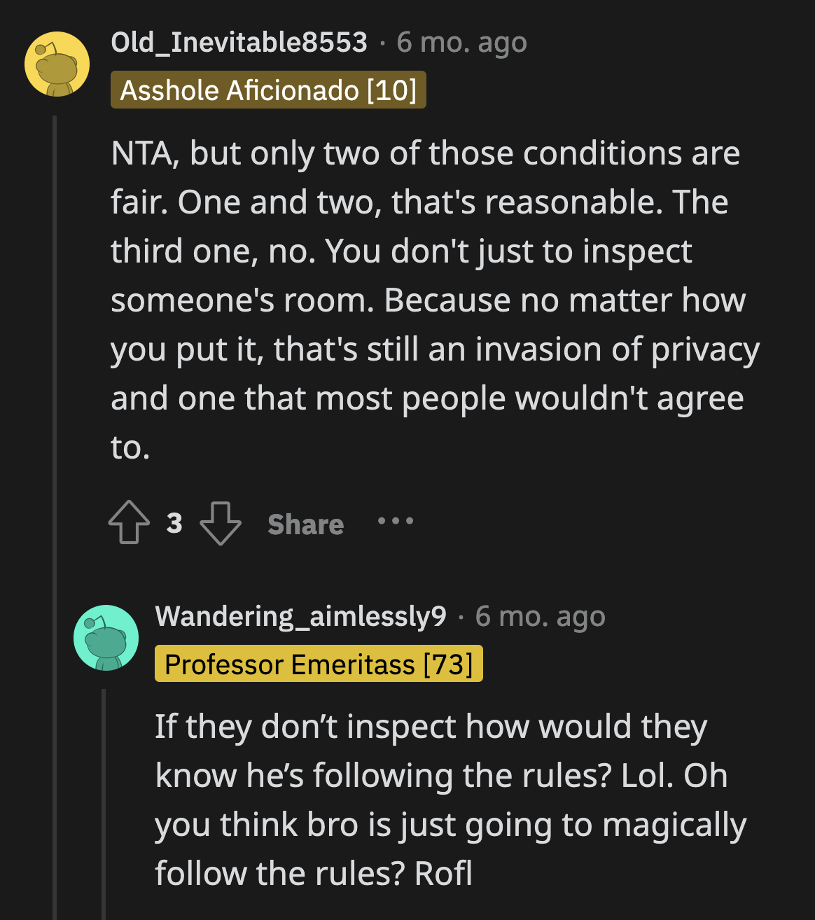 A Redditor said that the weekly inspections were overboard.