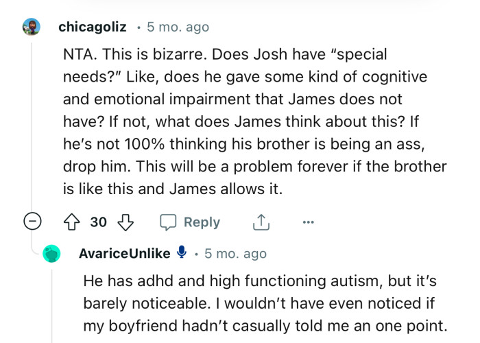 “This will be a problem forever if the brother is like this and James allows it.“