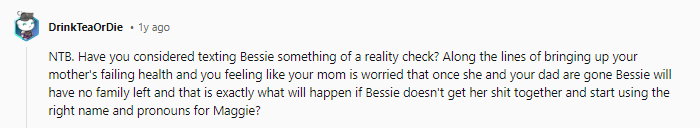 NTB. Perfect way to teach her what happens when she calls you the wrong name.