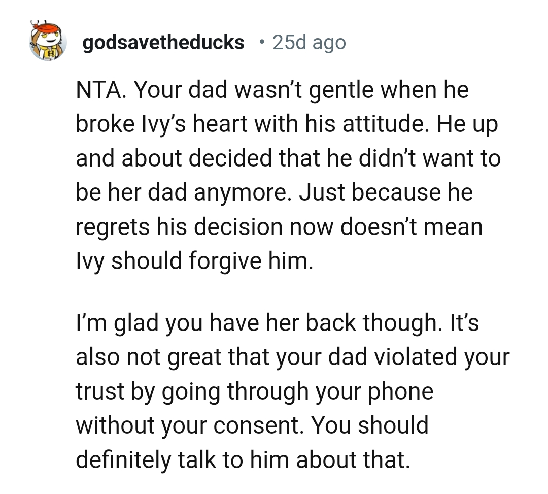 Violating OP's trust