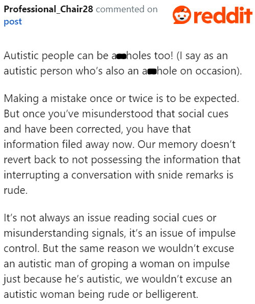 Even children with autism need to be taught proper social cues. It all starts at home.