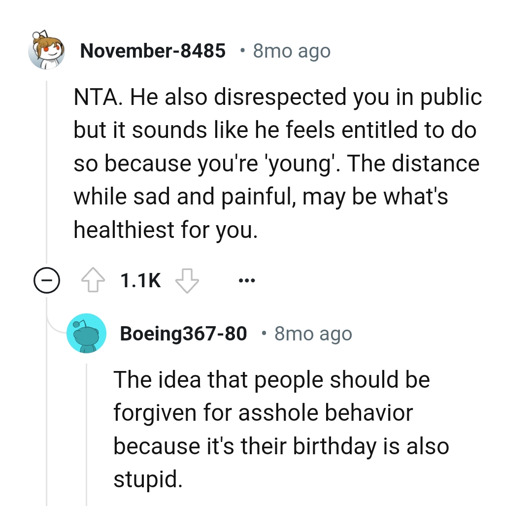 The distance might be what is best for everyone