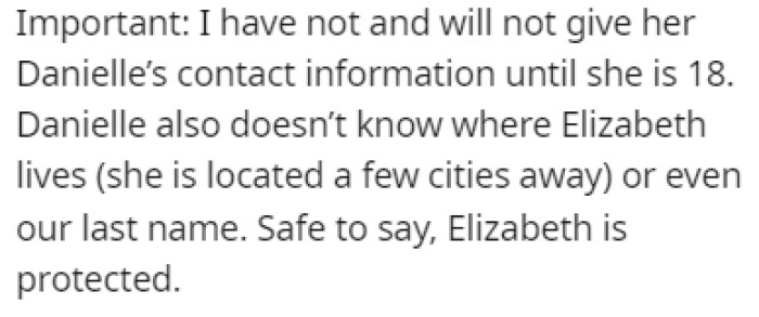 OP didn't give Danielle Elizabeth's contact information