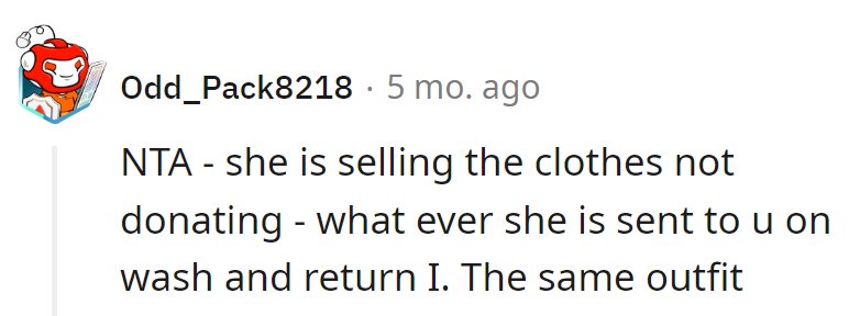 Ex turned fashionista; what goes to him comes back as a wash-and-revenge outfit.