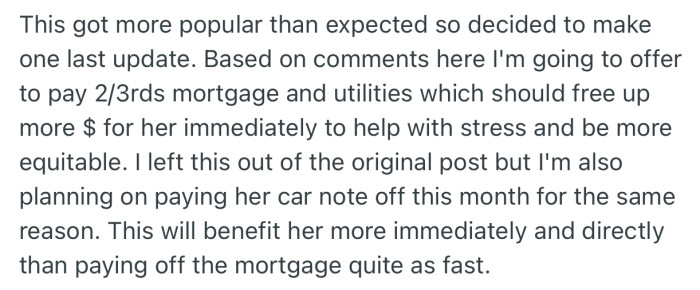 OP came back again to make one final update after listening to what the community had to say