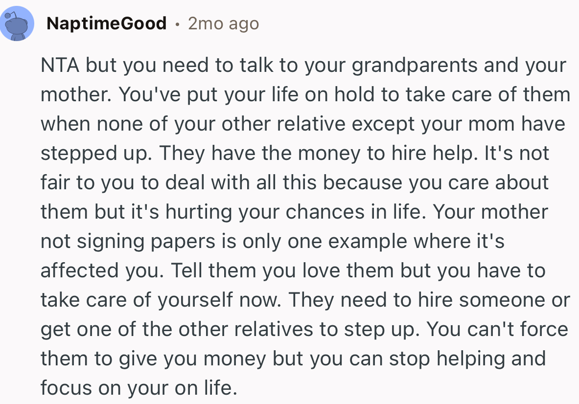 “You Can't Force Them to Give You Money, but You Can Stop Helping and Focus on Your Own Life.”