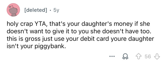 That’s your daughter’s money!