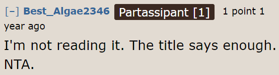 A user doesn't need to read the story to make their judgment.