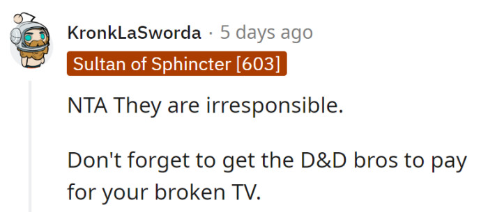 Now it's time for them to roll for repair costs.