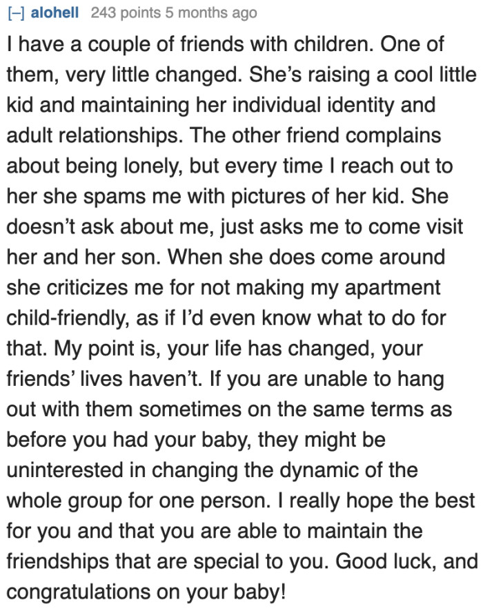 Some mothers who hang out with their friends make the conversation always about their kids. And there are people who don't want that.