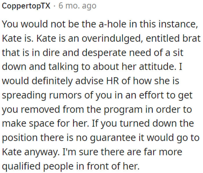 Her behavior is unacceptable, and OP should report it to HR.