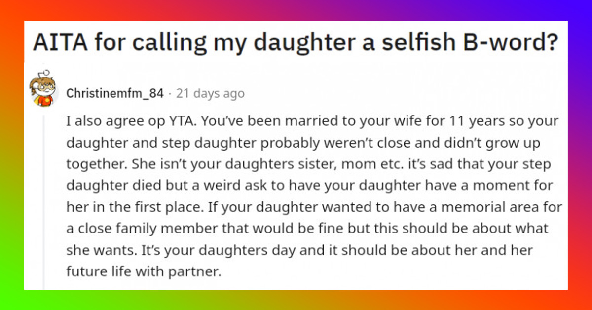 Man Asks Daughter To Share The Spotlight With Her Deceased Step Sister On Her Wedding Day