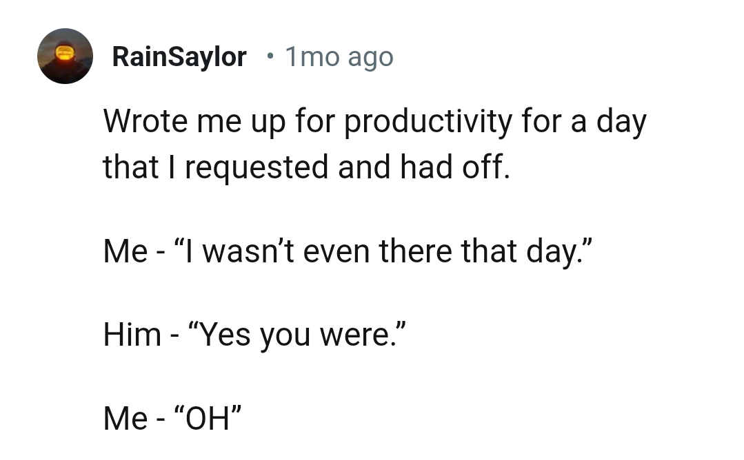 The Redditor was not even there on that day