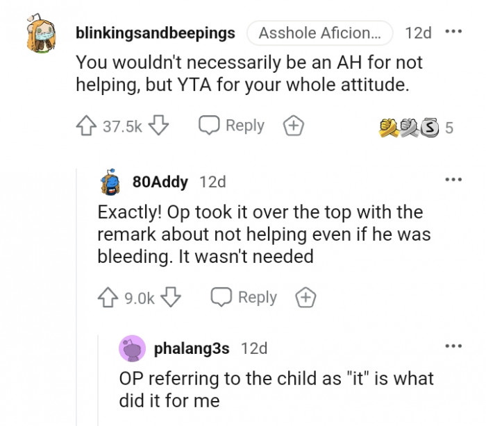 The OP is considered an AH for his whole attitude