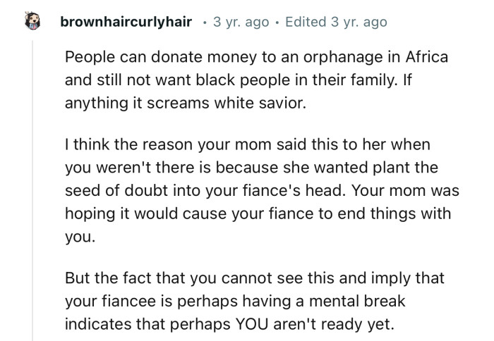 “People can donate money to an orphanage in Africa and still not want black people in their family.“