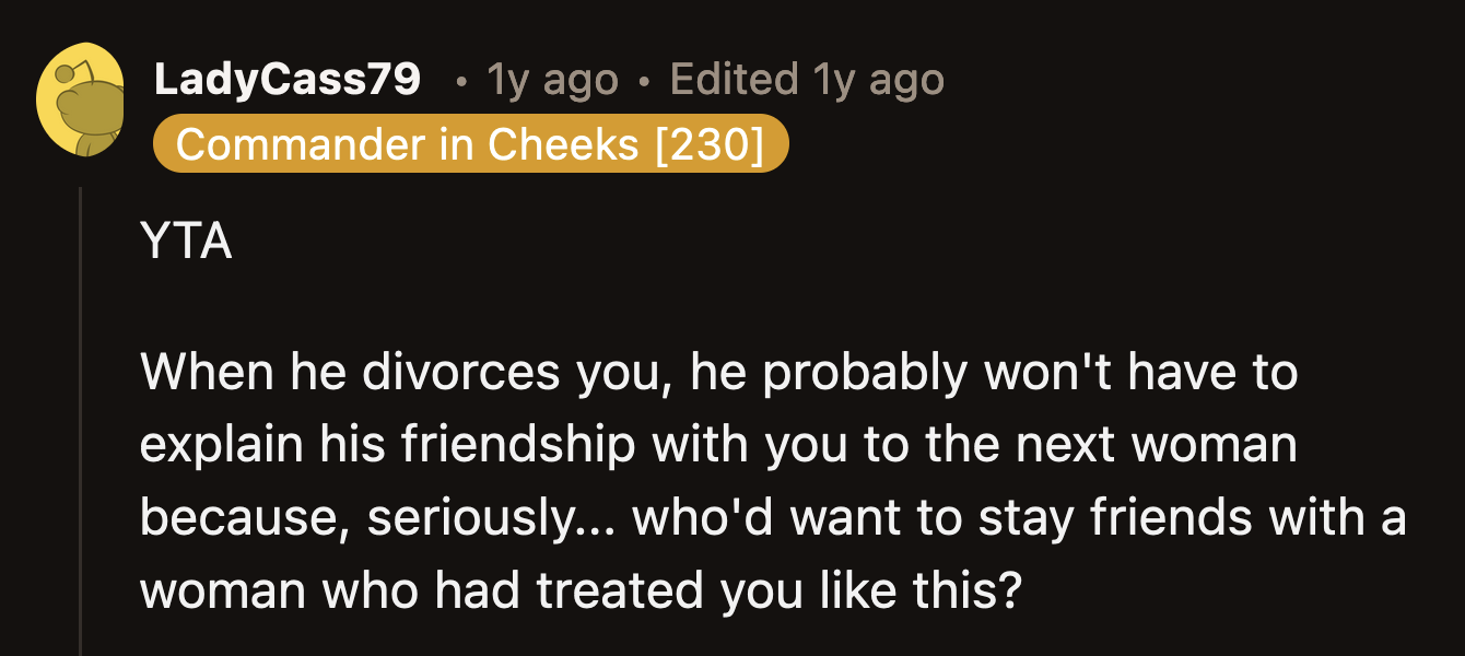 OP wrote all this down and still couldn't figure out that she acted like a massive, heartless a**hole.